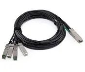 Juniper QFX-QSFP-DACBO-3M Qsfp+ To Sfp+, 40Ge To 4X10Ge Direct Attach Copper Cable For Breakout, 3 Meters, Extended Temperature (-40 Through 85 Degree C), 30 Awg